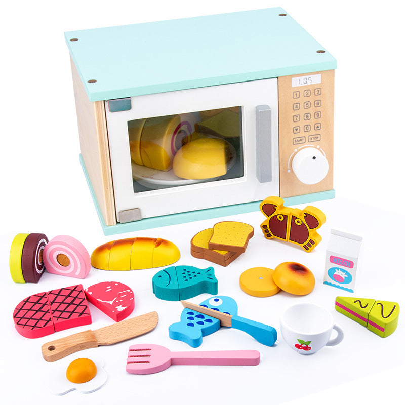 Wooden Children'S Simulation Microwave Oven
