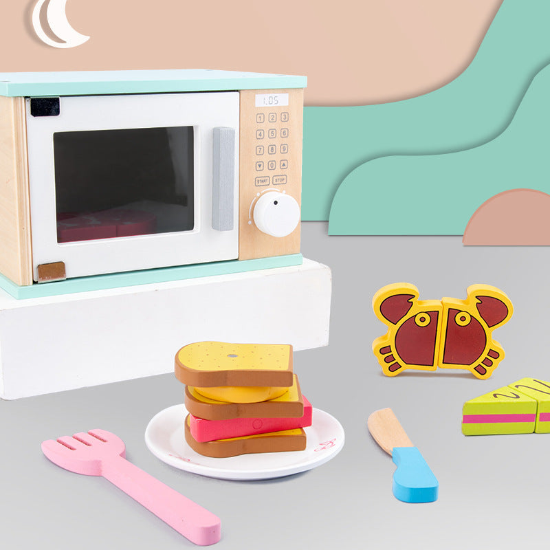 Wooden Children'S Simulation Microwave Oven