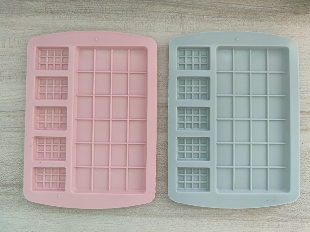 Two sizes of waffle silicone chocolate mold