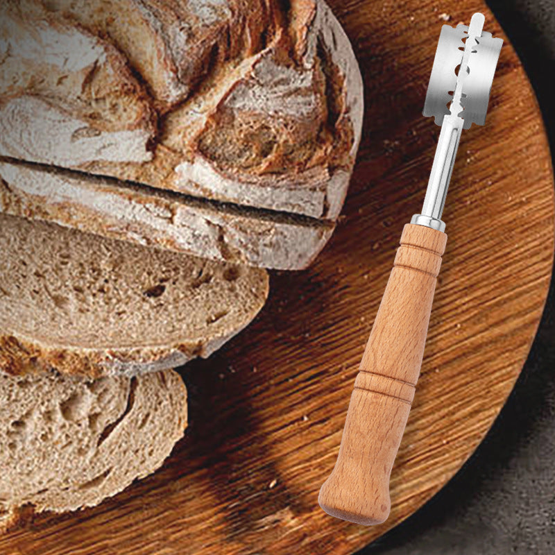 Wooden Handle Arc Bread Cutter Creative Style Stainless Steel Repair Knife